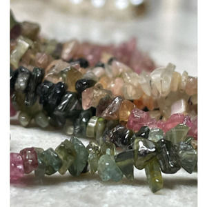 Lot MultiColor Tourmaline Nugget Beads Pink Green Black Brown Chips Multi Strand